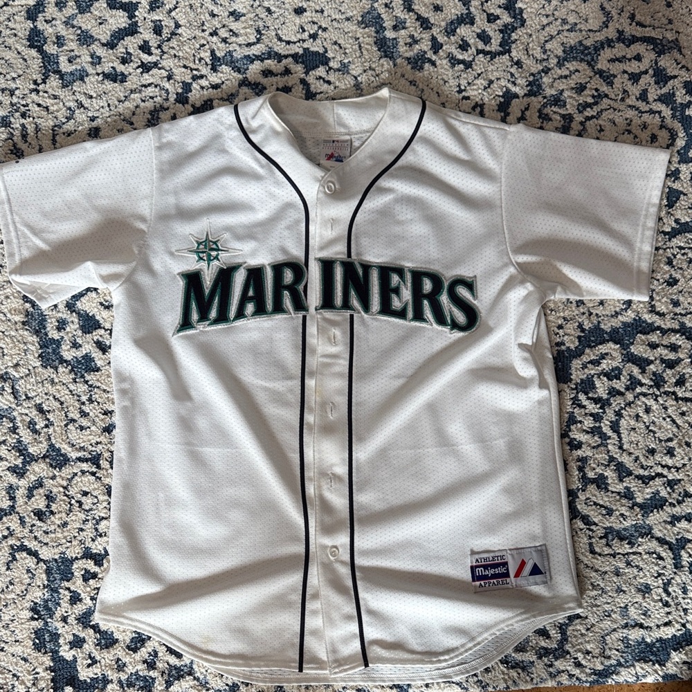 Vintage Majestic White Mariners Jersey